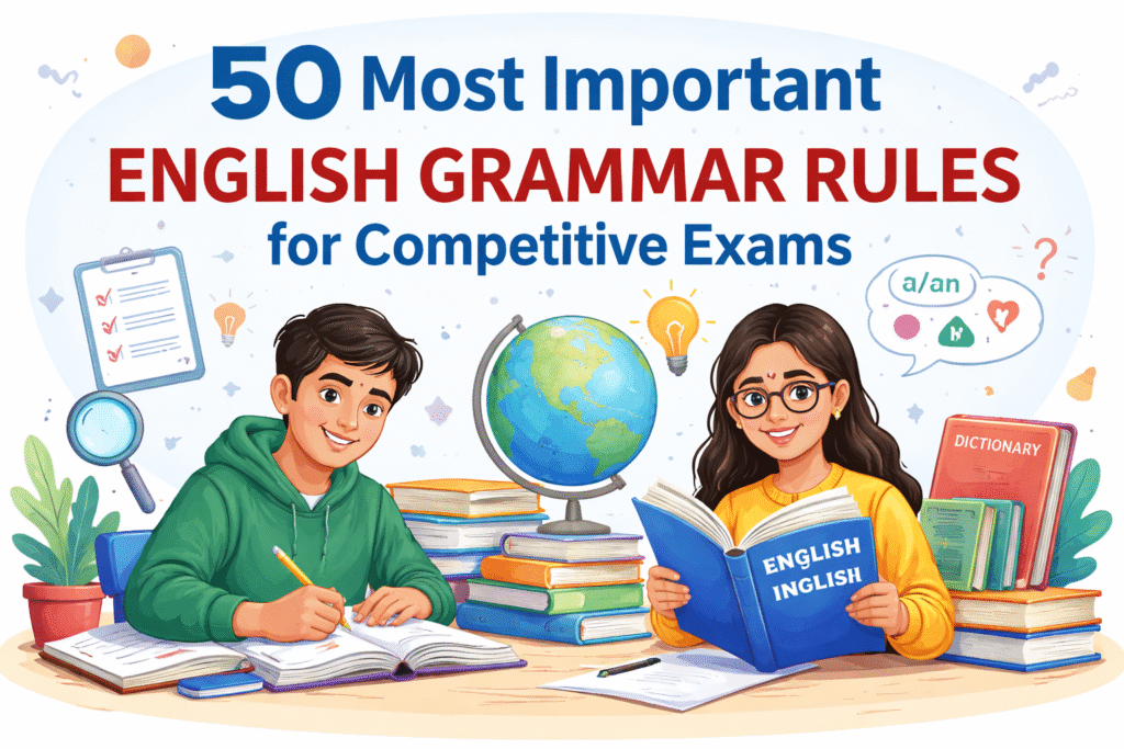 50 most important English grammar rules for competitive exams