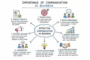 "Importance of Communication in Business infographic"